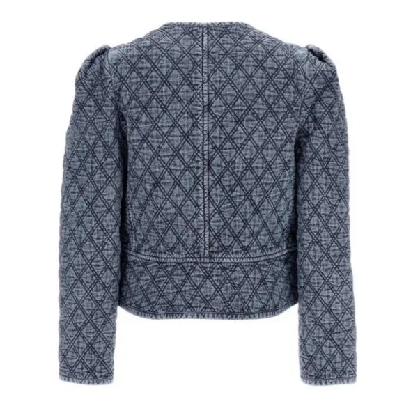 Isabel Marant Étoile Deliona Quilted Jacket – Light Blue | Size 2 - Picture 2 of 16